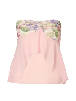 Quiz Summer Tops|Going Out Tops>Baby Pink Floaty Bandeau Top