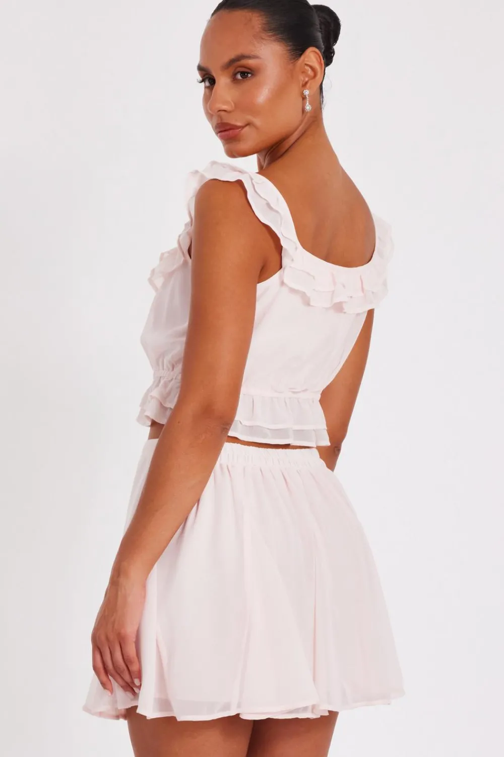 Quiz Summer Clothes|Skirts>Baby Pink Pleated Mini Skirt