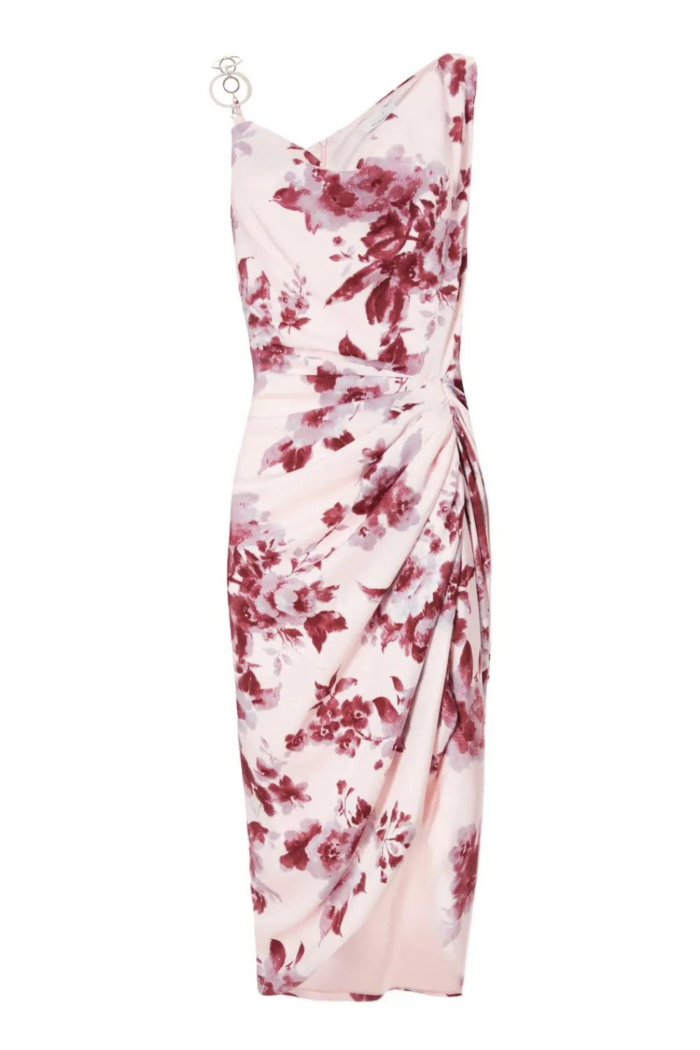 Quiz Day At The Races|Summer Clothes>Baby Pink Satin Floral Midi Dress