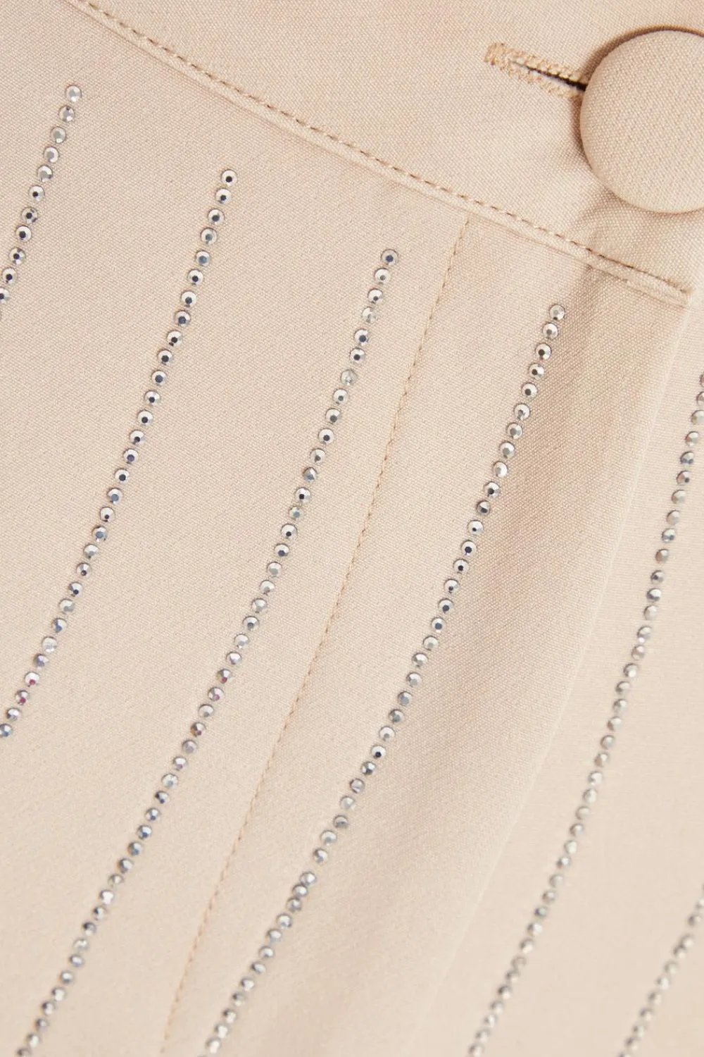 Quiz Trousers|Co-Ords>Beige Pinstripe Embellished Wide Leg Trousers