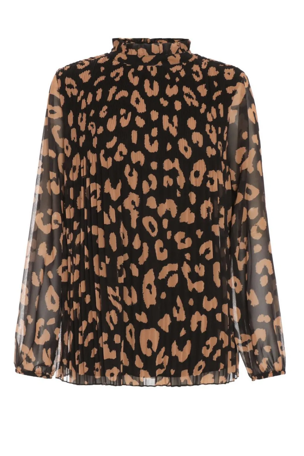 Quiz Shirts & Blouses|Day Tops>Black Animal Print Chiffon Blouse