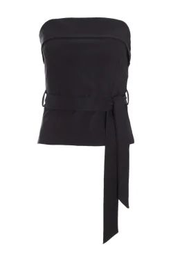 Quiz Going Out Tops|Day Tops>Black Bandeau Belted Top