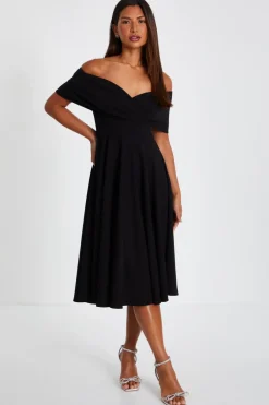 Quiz Wedding Guest Dresses|Occasion Dresses>Bardot Skater Midi Dress
