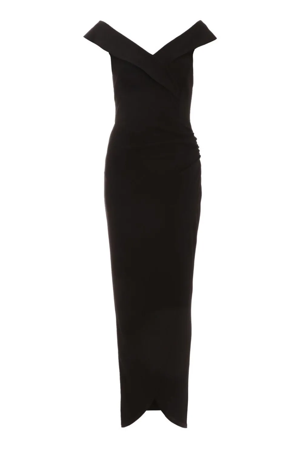 Quiz Christening Guest|Dresses>Black Bardot Wrap Maxi Dress