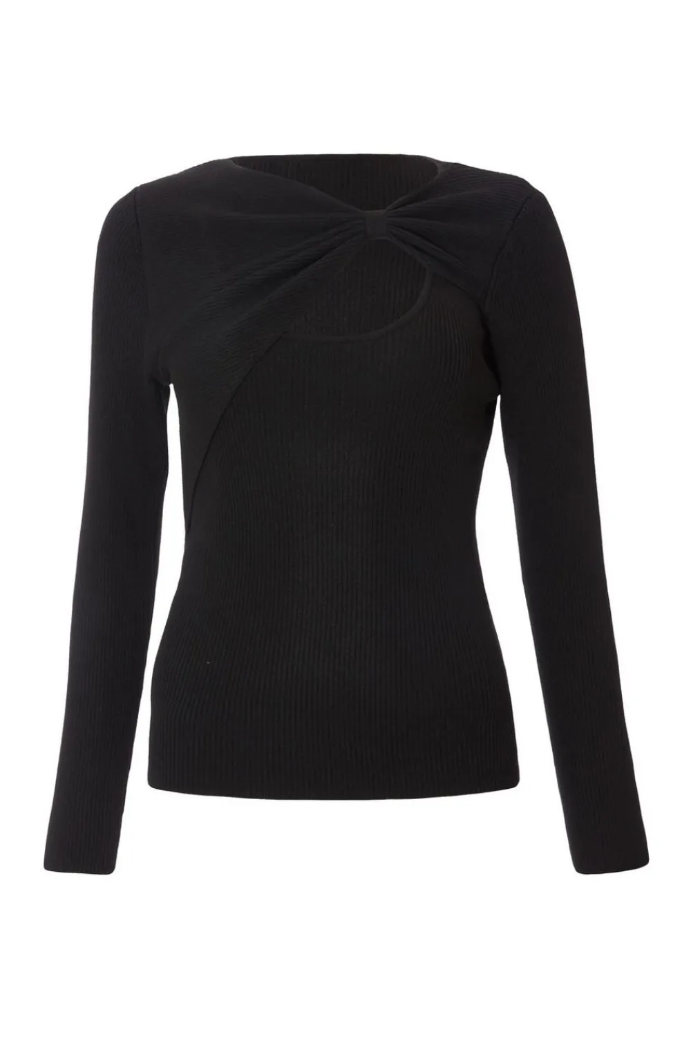 Quiz Tops|Modest>Bow Detail Knitted Top