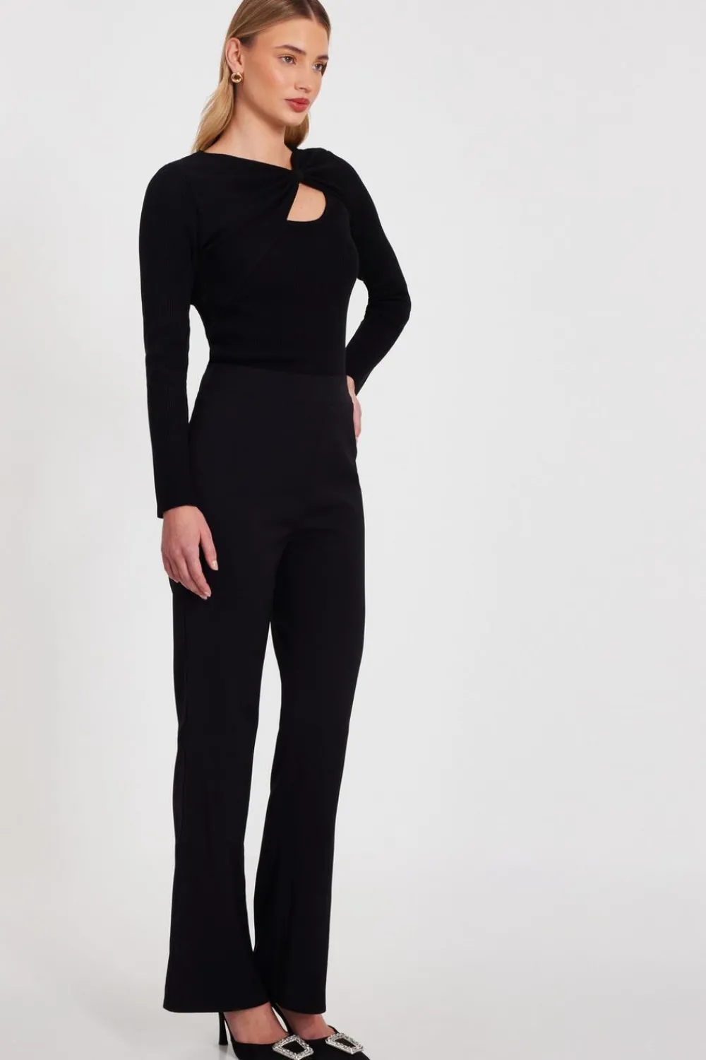 Quiz Tops|Modest>Bow Detail Knitted Top