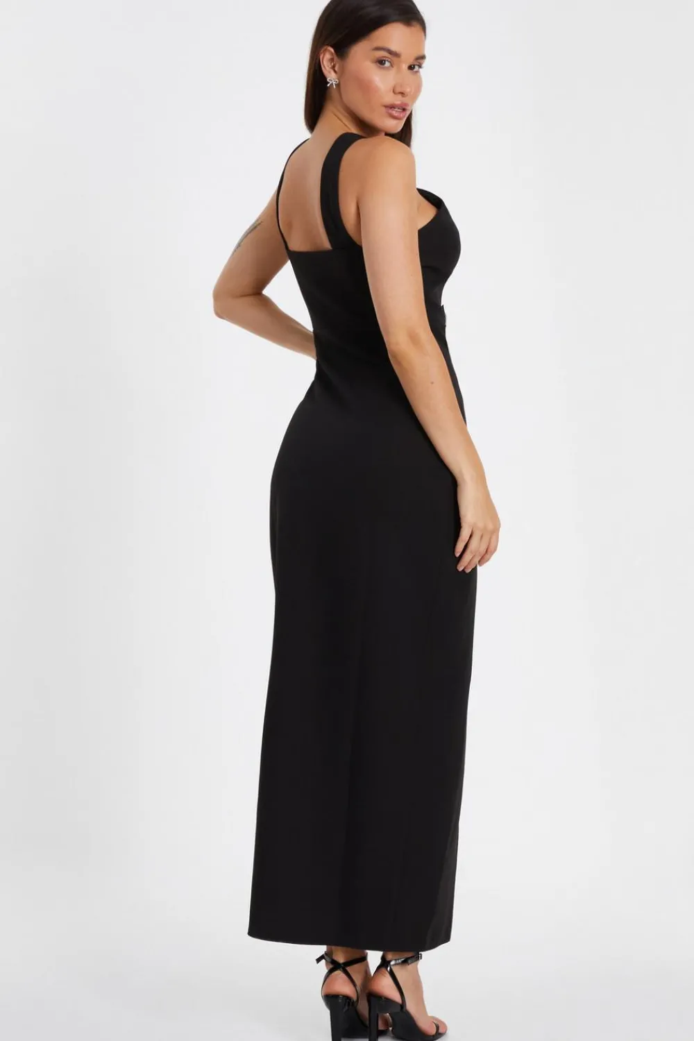 Quiz Evening Dresses|Prom Dresses>Black Bow Front Maxi Dress