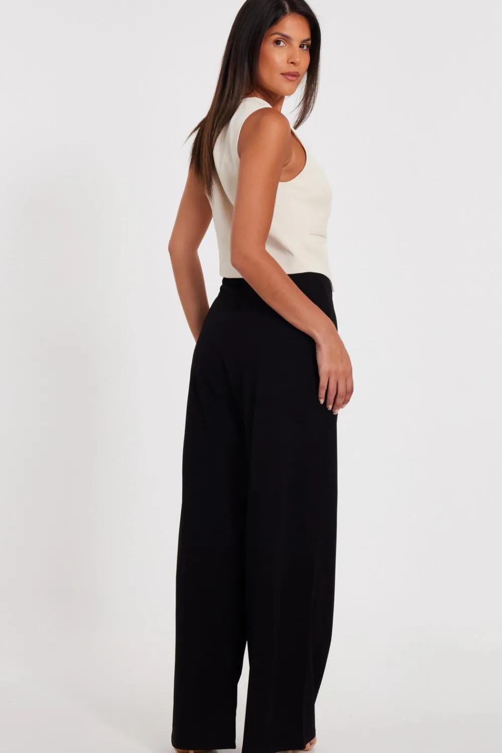 Quiz Workwear|Trousers>Button Detail Palazzo Trousers