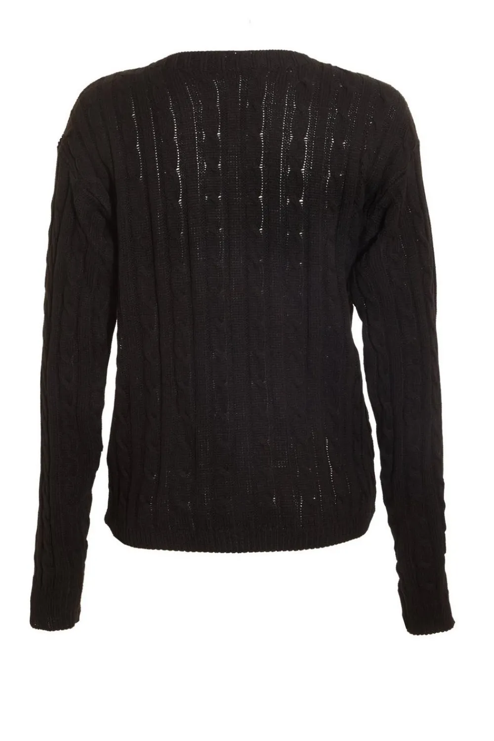 Quiz Tops|Schoolwear>Black Cable Knit Crop Jumper