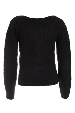 Quiz Workwear|Schoolwear>Black Cable Knit Crop Jumper