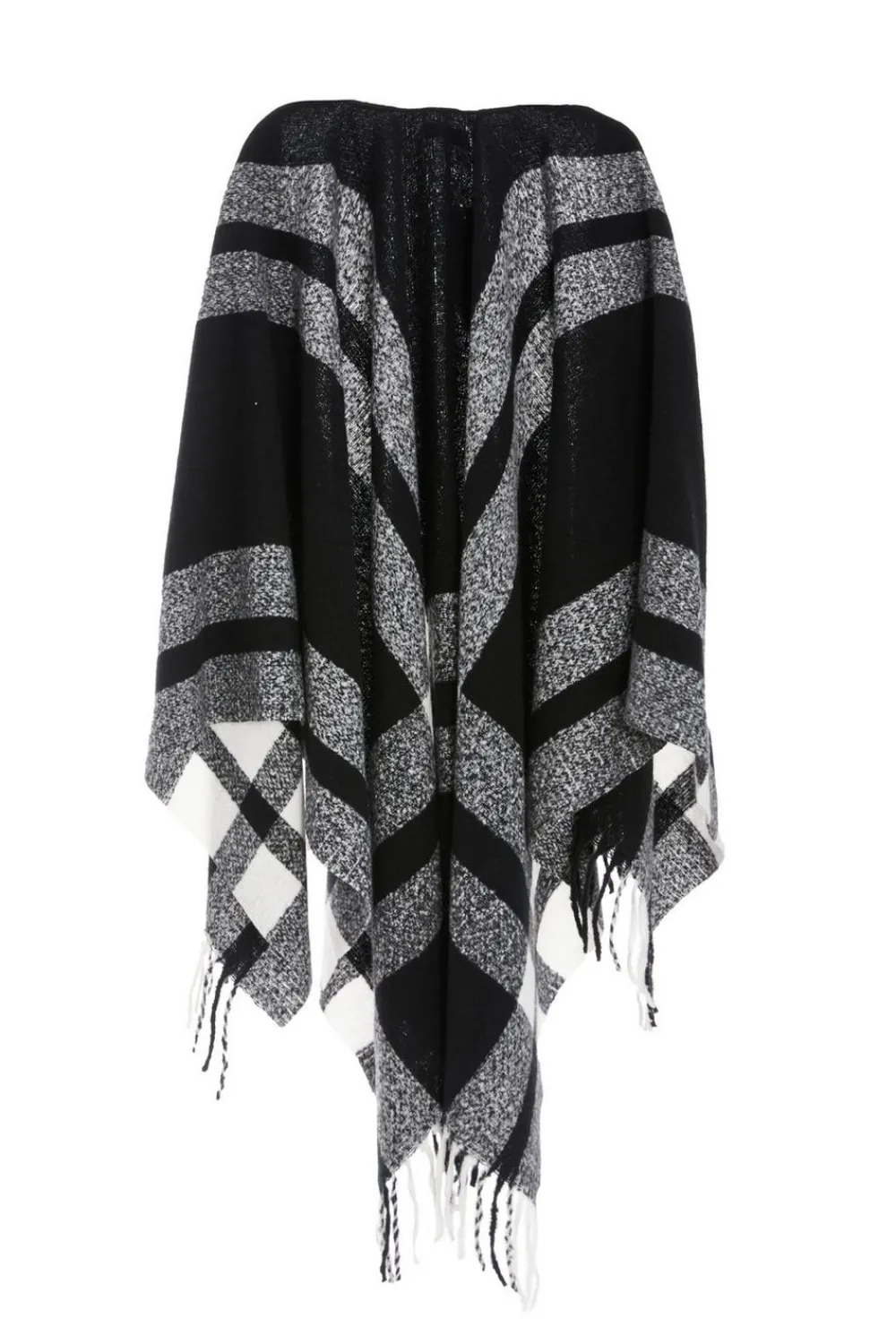 Quiz Capes & Ponchos|Casual Clothing>Check Print Tassel Cape