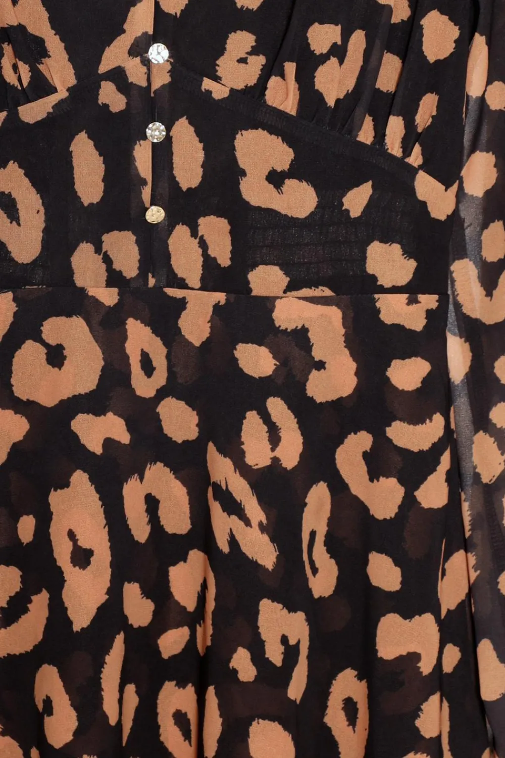 Quiz Day Dresses|Black Dresses>Black Chiffon Animal Print Skater Dress