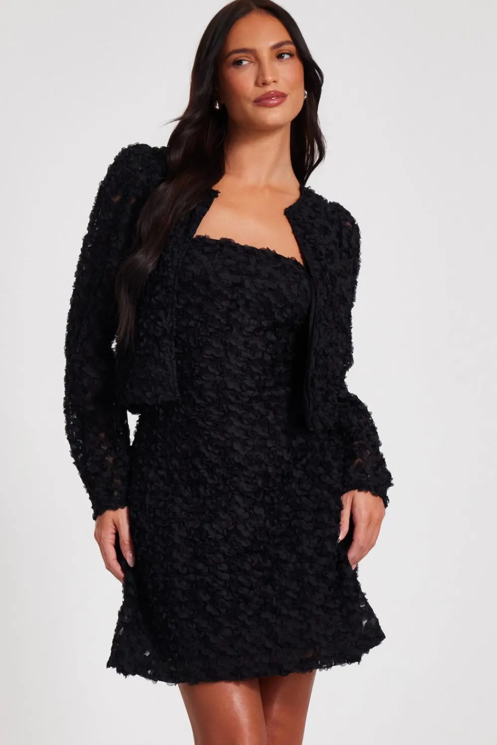 Quiz Day At The Races|Christening Guest>Chiffon Floral Cropped Jacket