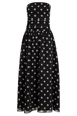 Quiz Summer Clothes|Holiday>Chiffon Polka Dot Midi Dress