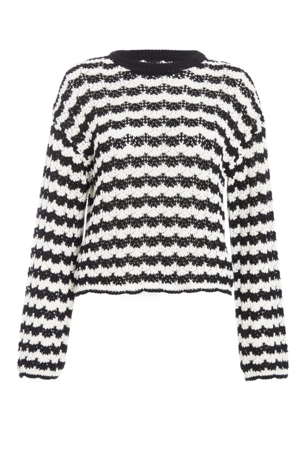 Quiz Knitwear|Casual Clothing>Black Contrast Knit Jumper