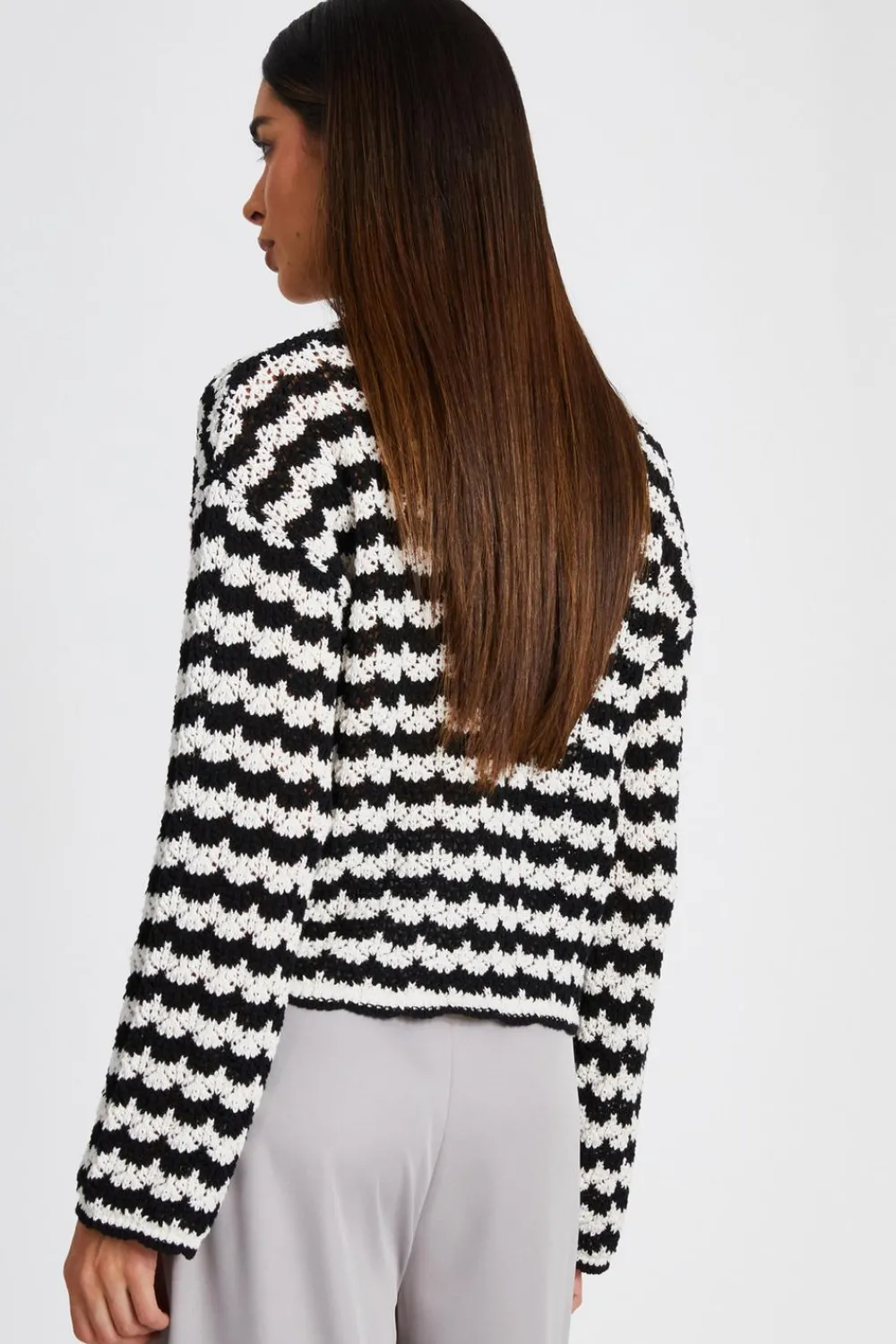 Quiz Knitwear|Casual Clothing>Black Contrast Knit Jumper