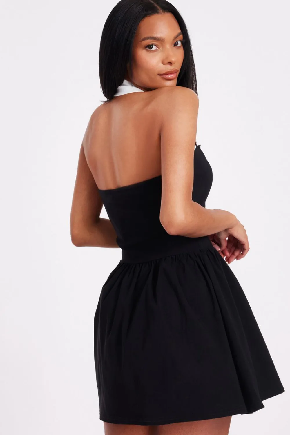 Quiz Summer Clothes|Going Out>Black Contrast Skater Dress