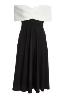 Quiz Evening Dresses|Christening Guest>Black Contrast Skater Midi Dress