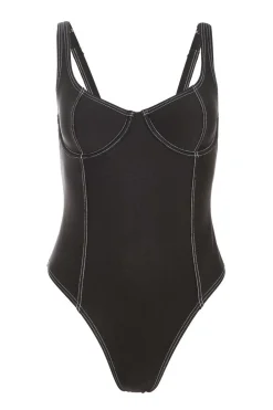 Quiz Holiday Accessories|Holiday>Black Contrast Stitch Swimsuit