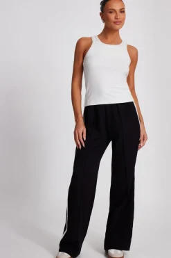 Quiz Workwear|Trousers>Black Contrast Striped Trousers