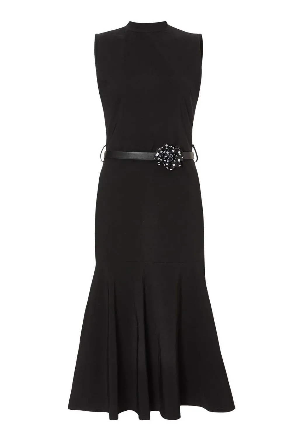 Quiz Workwear|Going Out>Black Corsage Belt Midi Dress