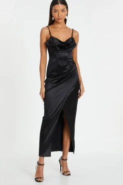 Quiz Evening Dresses|Wrap Dresses>Cowl Neck Corset Dress