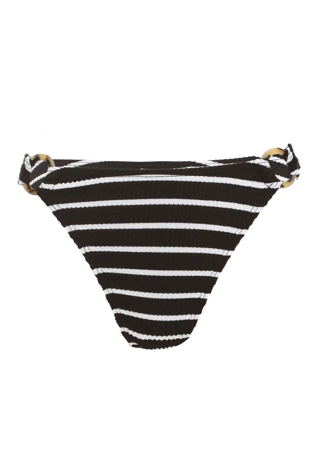 Quiz Holiday Accessories|Holiday>Black Crinkle Stripe Ring Bikini Bottoms