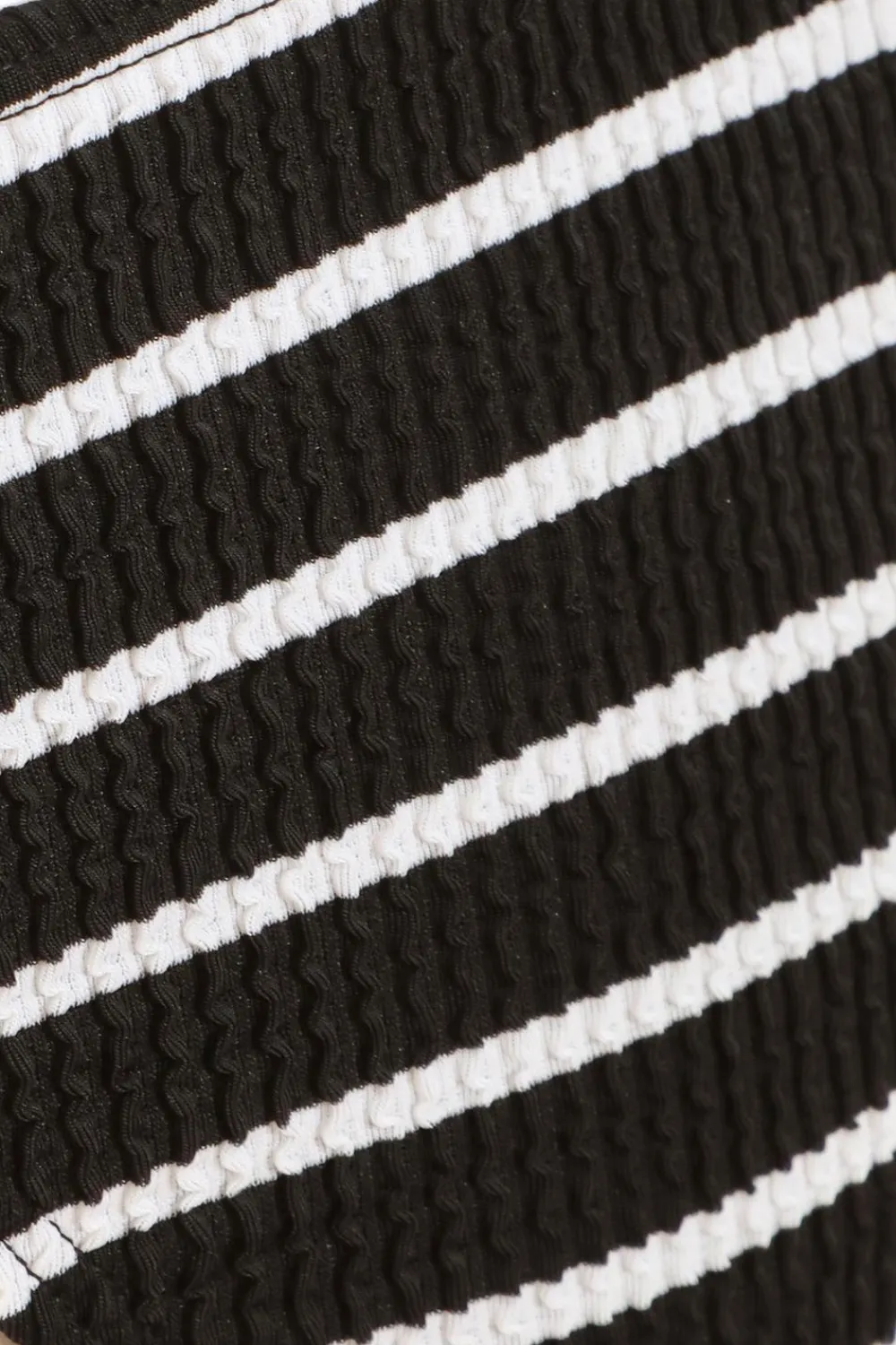 Quiz Holiday Accessories|Holiday>Black Crinkle Stripe Ring Bikini Bottoms