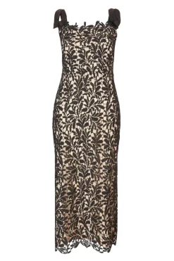 Quiz Day At The Races|Christening Guest>Black Crochet Lace Midi Dress