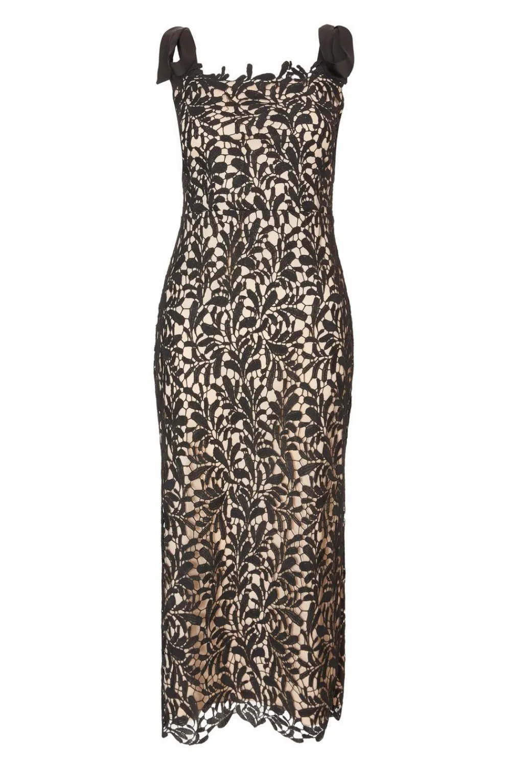 Quiz Day At The Races|Christening Guest>Black Crochet Lace Midi Dress