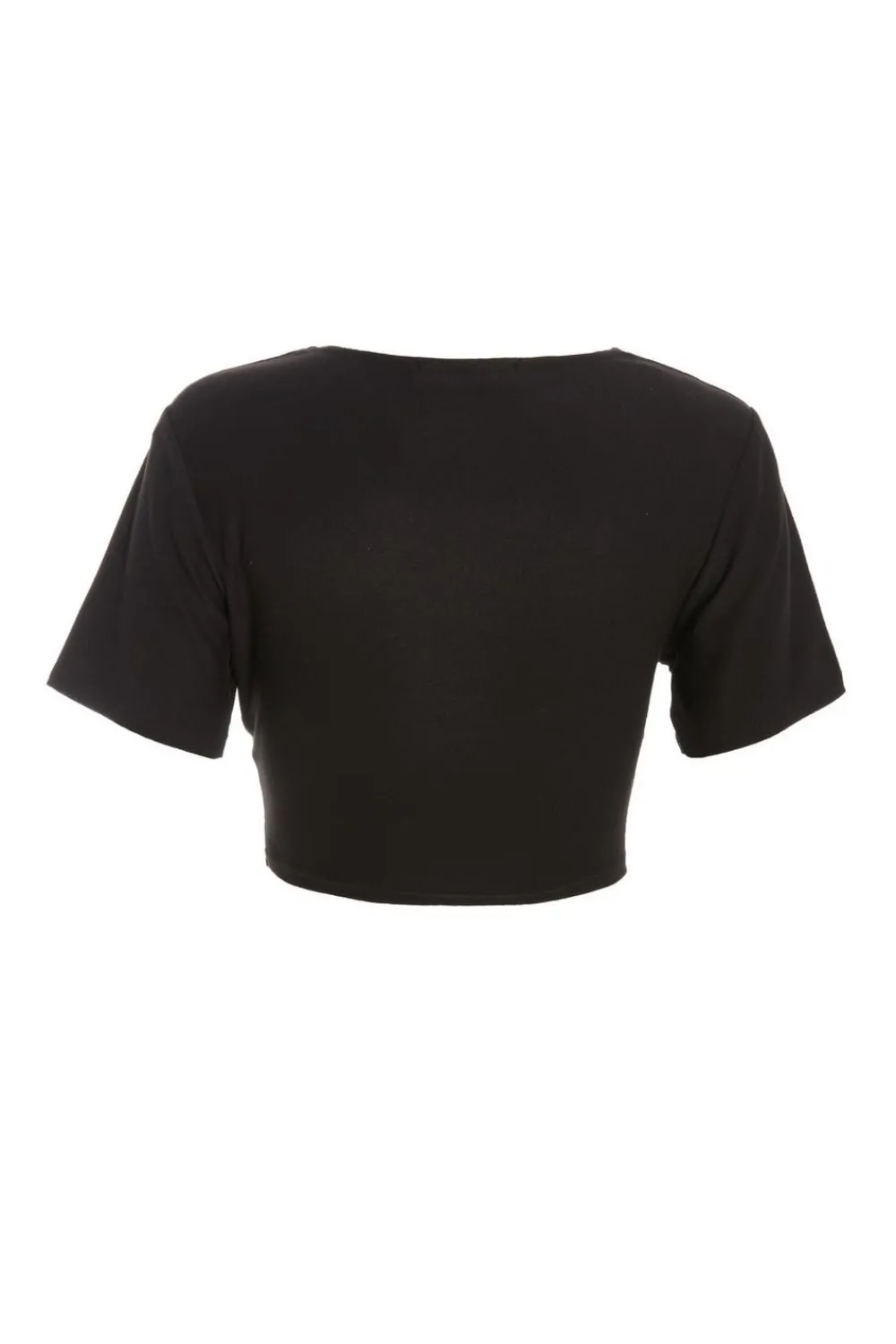 Quiz T-Shirts|Crop Tops>Black Cross Front Crop Top