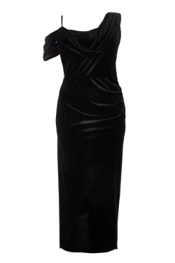 Quiz Wrap Dresses|Prom Dresses>Curve Velvet Wrap Maxi Dress