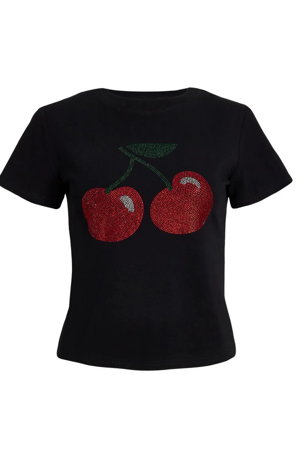 Quiz T-Shirts|Going Out Tops>Diamante Cherry Top