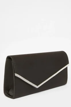 Quiz Wedding Accessories|Bags>Black Diamante Clutch