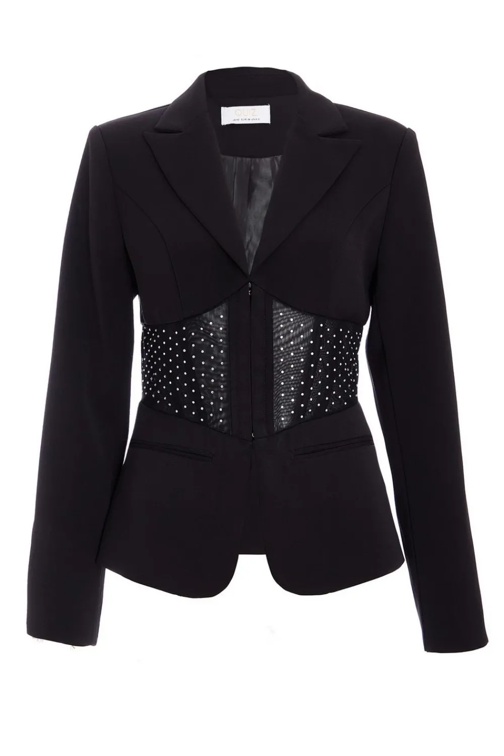 Quiz Blazers|Going Out>Black Diamante Corset Blazer