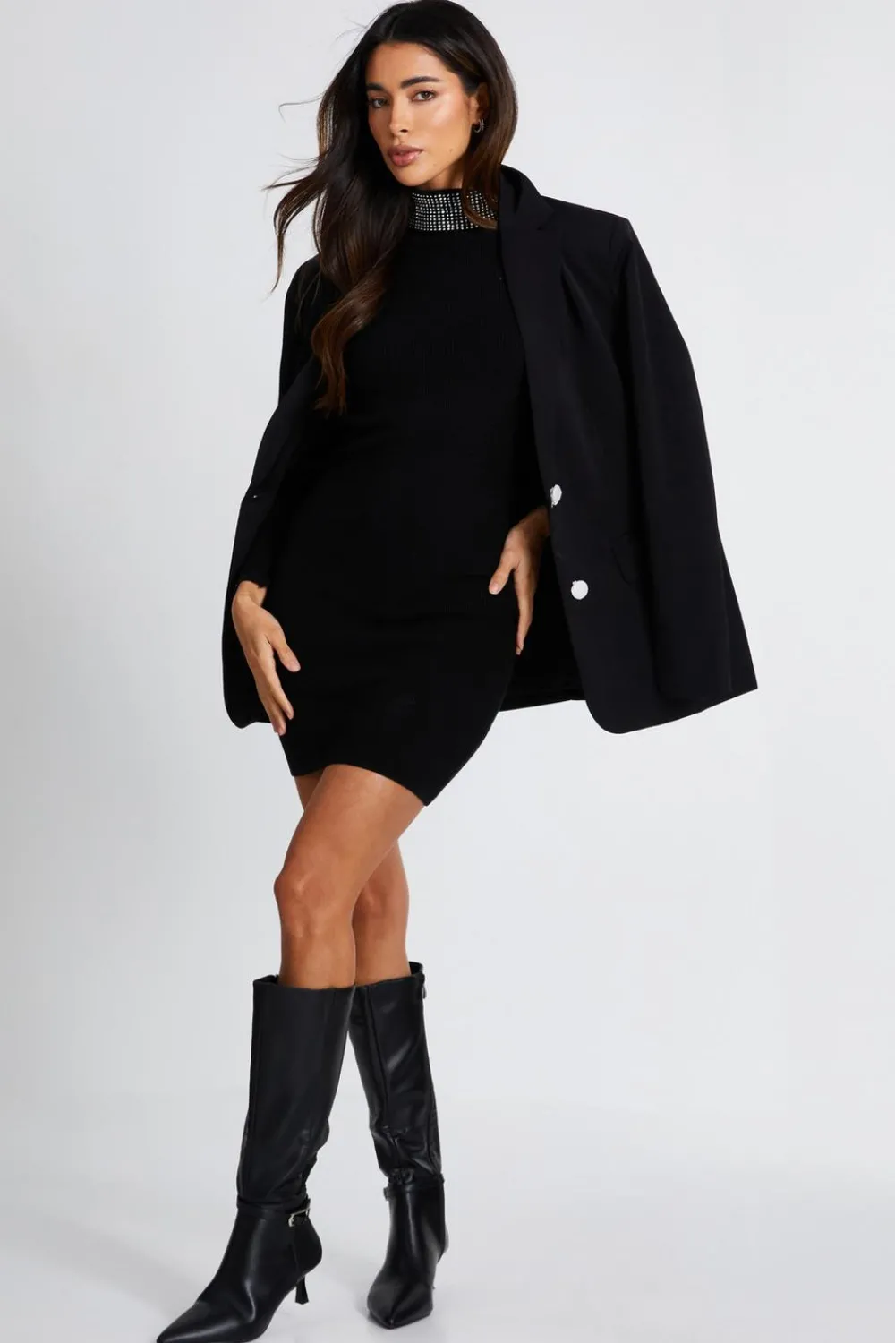 Quiz Mini Dresses|Going Out Dresses>Diamante Embellished Dress
