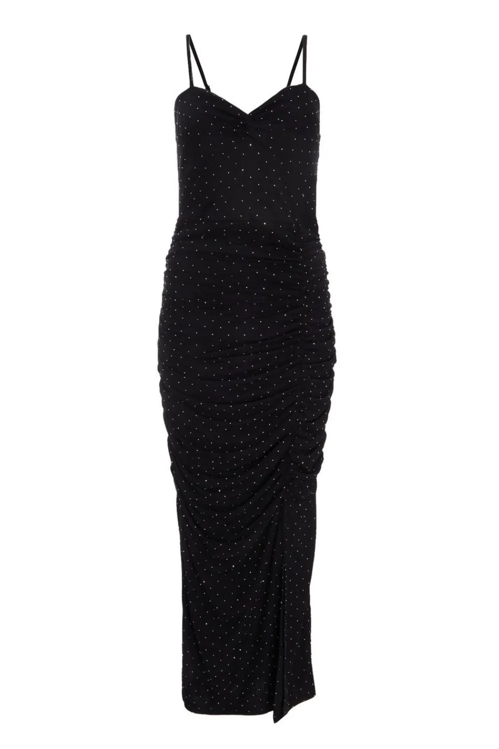 Quiz Evening Dresses|Occasion Dresses>Black Diamante Knot Front Maxi Dress