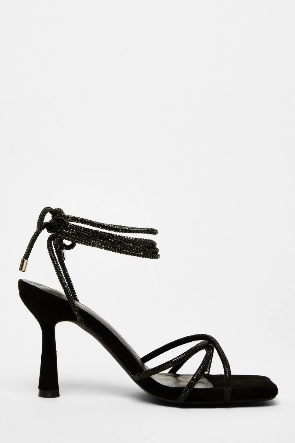Quiz Heels>Diamante Lace Up Heels