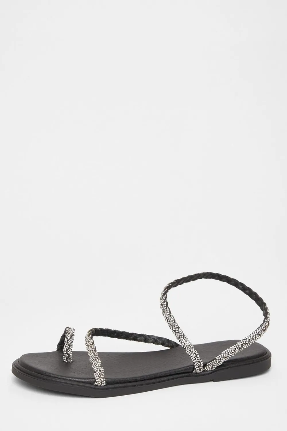 Quiz Sandals|Holiday Shoes>Diamante Pleated Flat Sandals