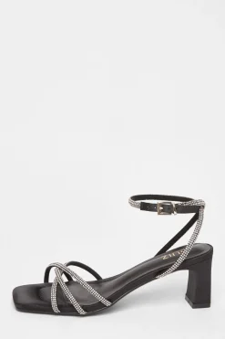 Quiz Occasion Shoes|Heels>Diamante Strap Block Heels