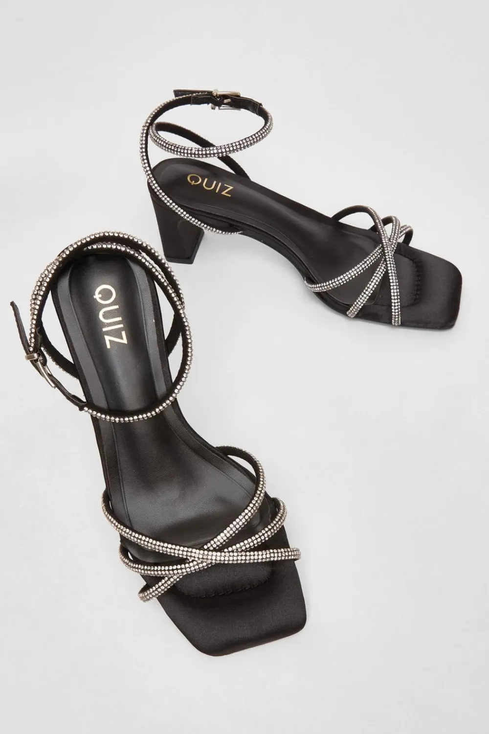 Quiz Occasion Shoes|Heels>Diamante Strap Block Heels