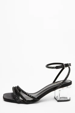 Quiz Sandals|Occasion Shoes>Diamante Strap Low Heel Sandals