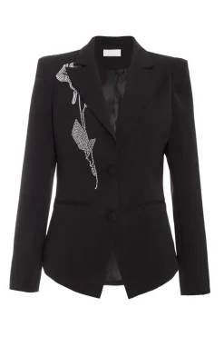 Quiz Jackets & Coats|Blazers>Black Embellished Tailored Blazer