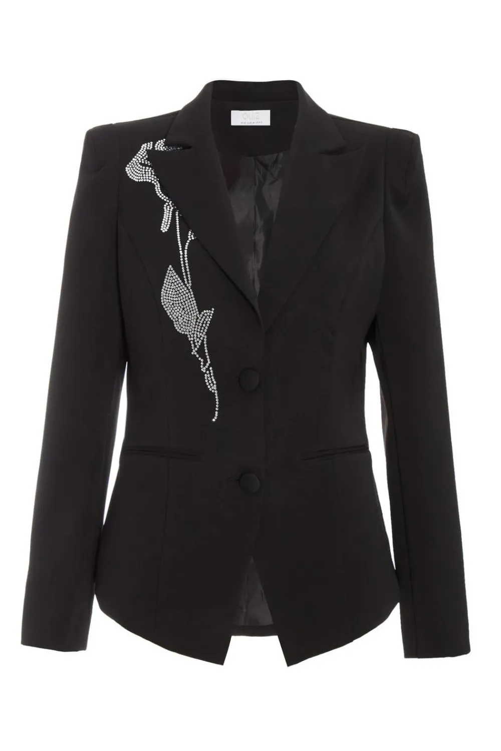 Quiz Jackets & Coats|Blazers>Black Embellished Tailored Blazer