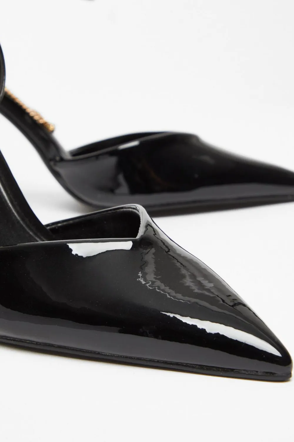 Quiz Shoe & Bag Sets|Heels>Black Faux Leather Court Heels