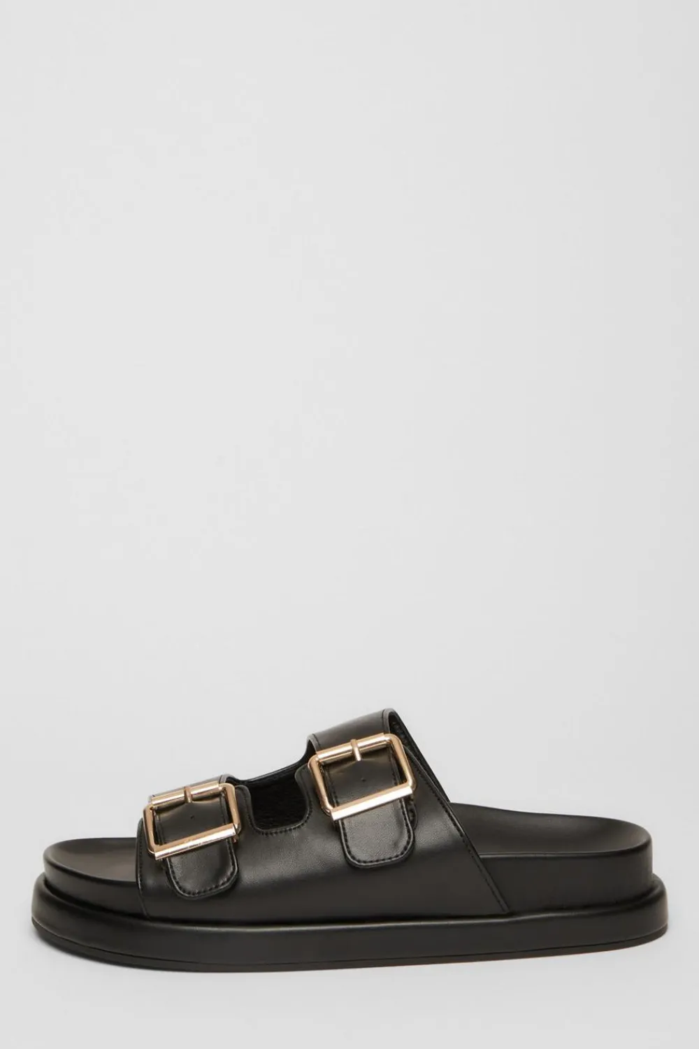 Quiz Flats>Faux Leather Flat Sandals