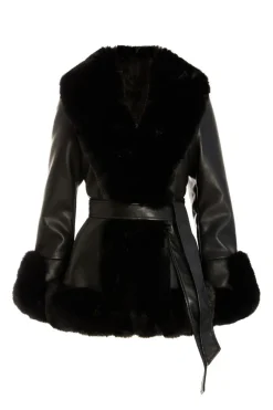 Quiz Jackets & Coats|Casual Clothing>Black Faux Leather Jacket