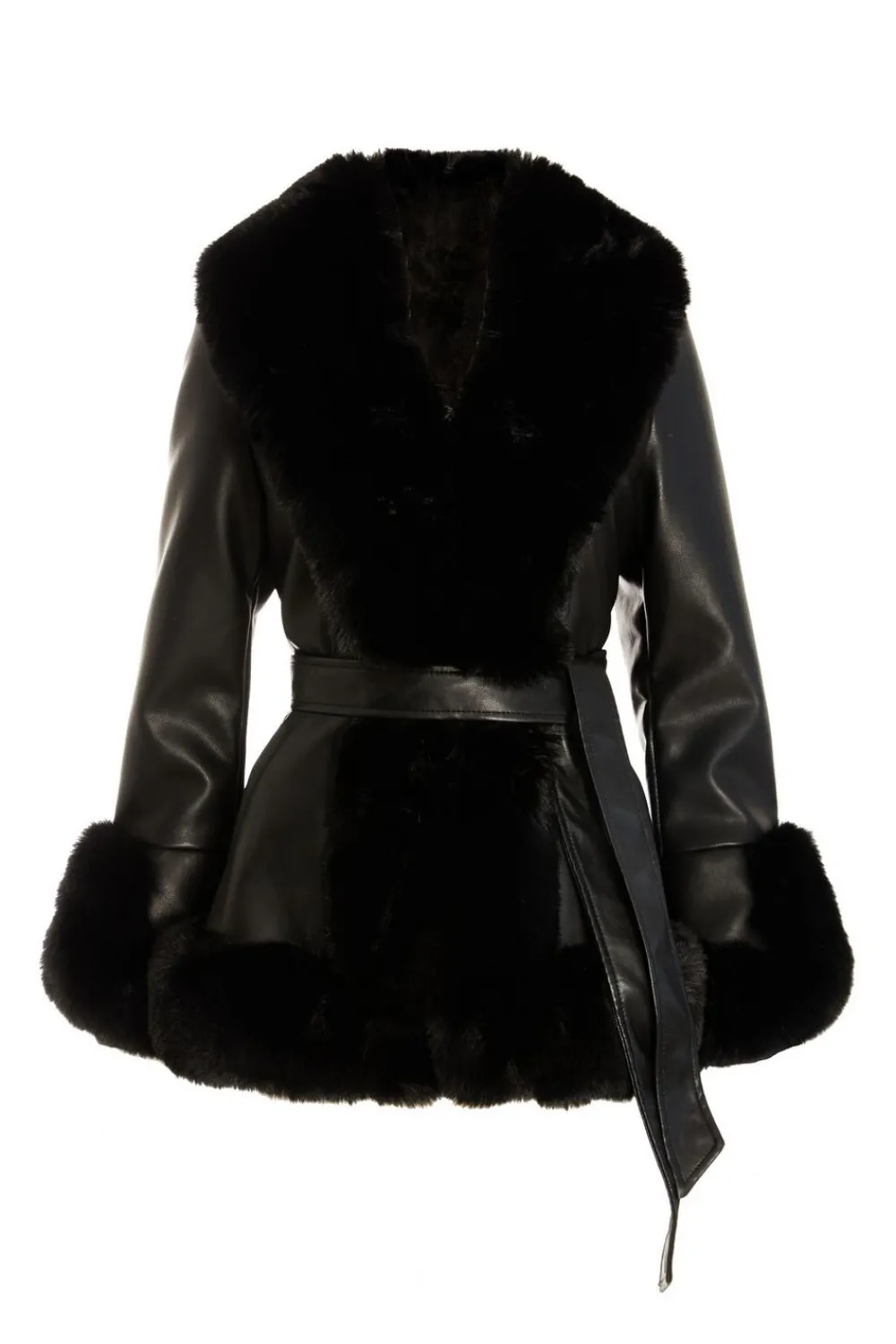 Quiz Jackets & Coats|Casual Clothing>Black Faux Leather Jacket