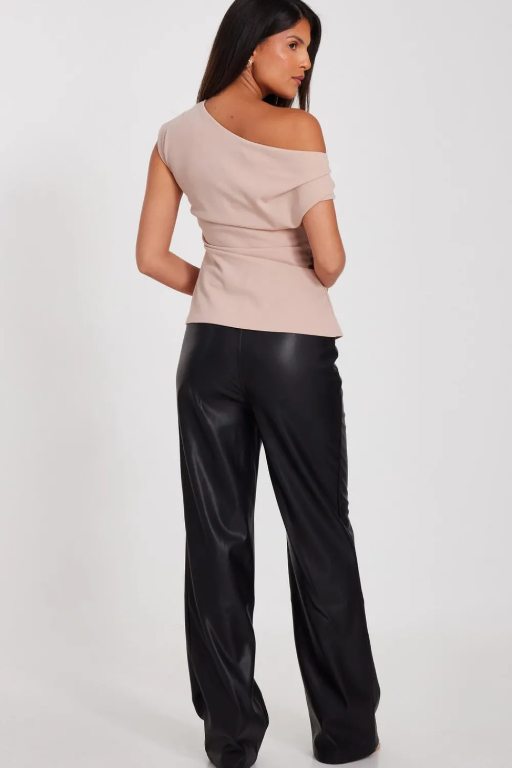 Quiz Workwear|Trousers>Black Faux Leather Trousers