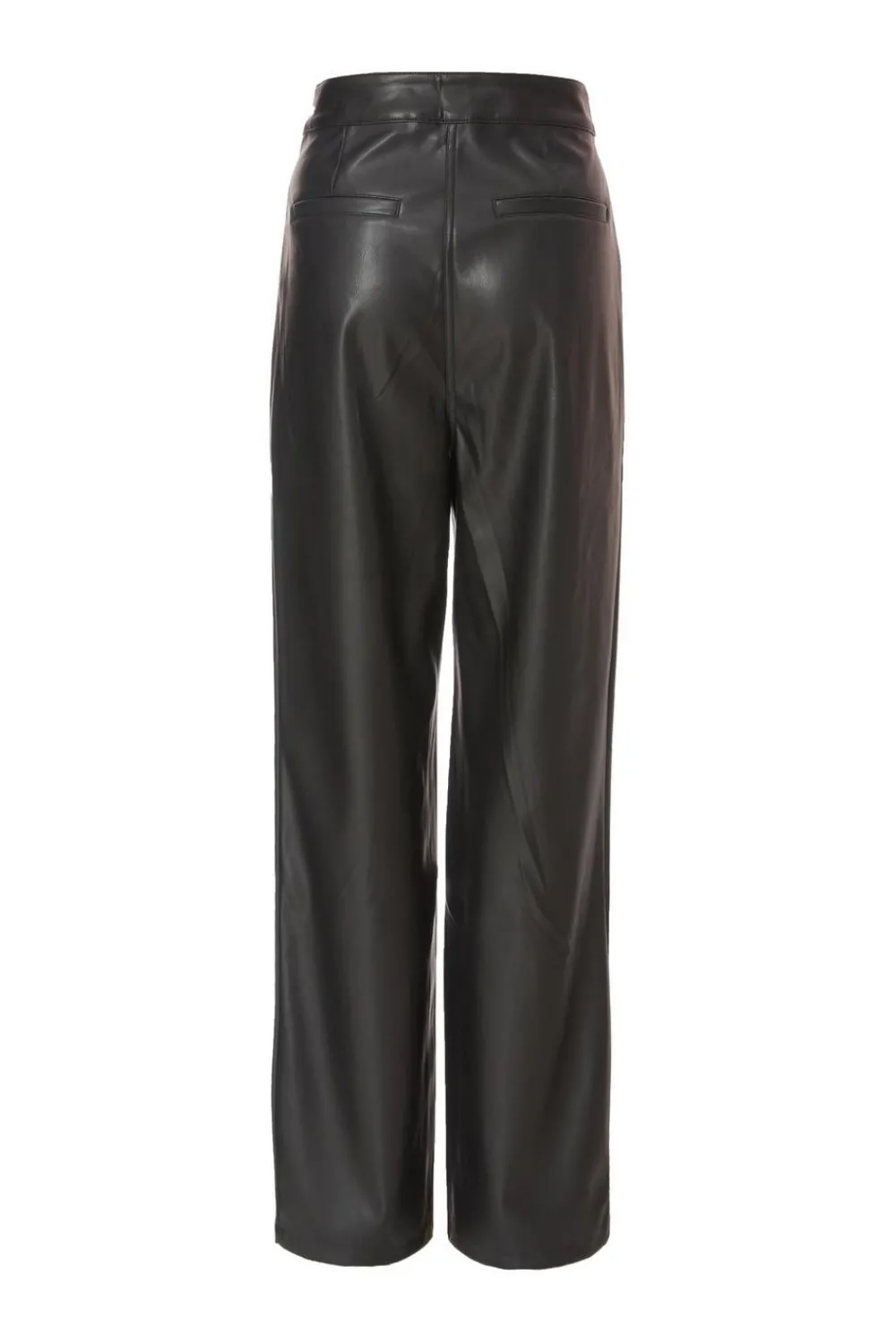 Quiz Workwear|Trousers>Black Faux Leather Trousers
